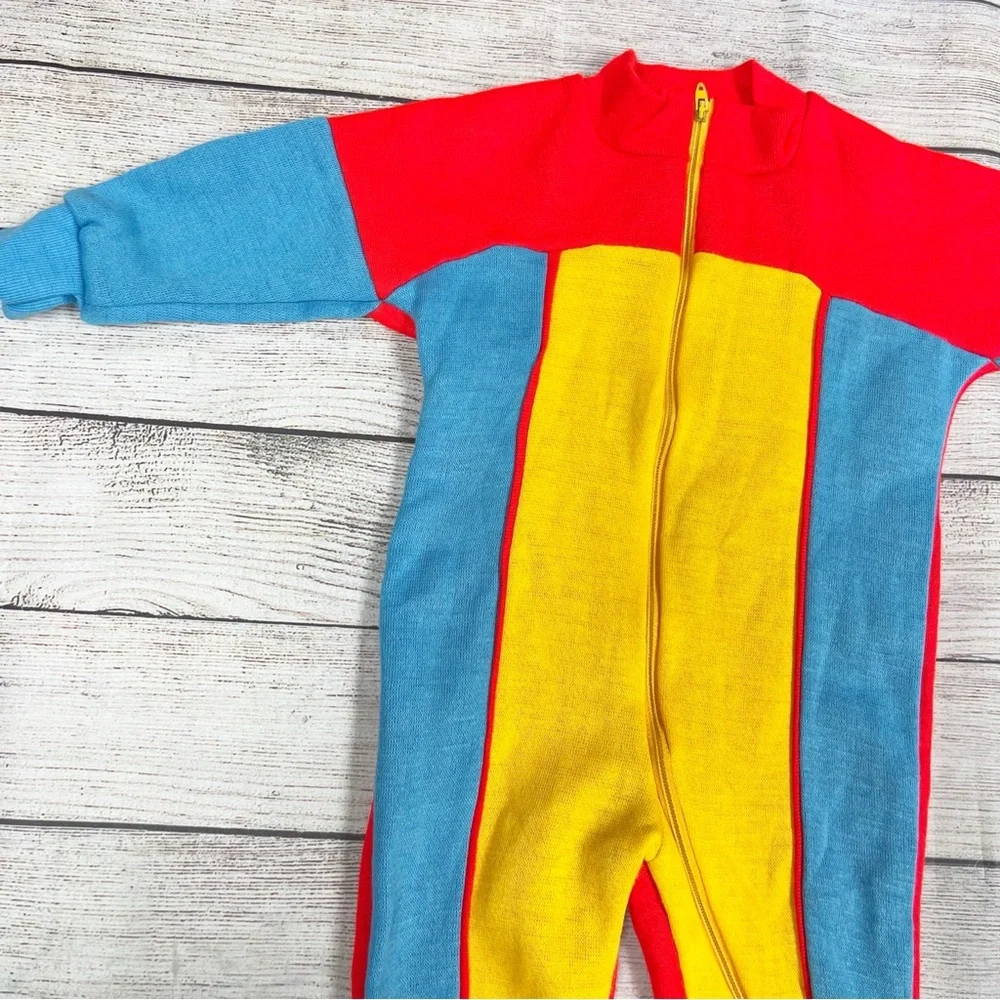 Vintage Shirtees Baby Colorblock Sleeper Size 12M 70s 80s Retro (Runs Small)